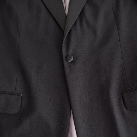 Stafford Black 100% Wool Tuxedo Set  Size 42L- 38 Waist - Picture 14 of 16
